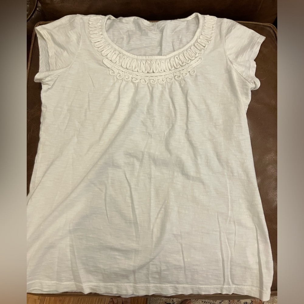 Banana‎ Republic White Short Sleeve Tee Blouse